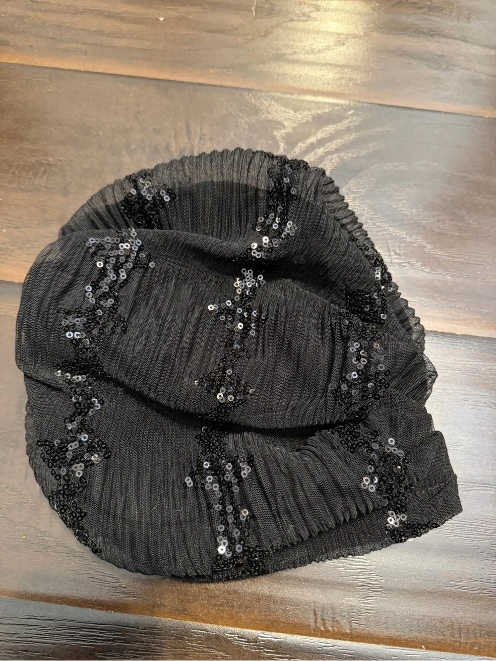 Made in Syria Black Sequin Twisted Turban